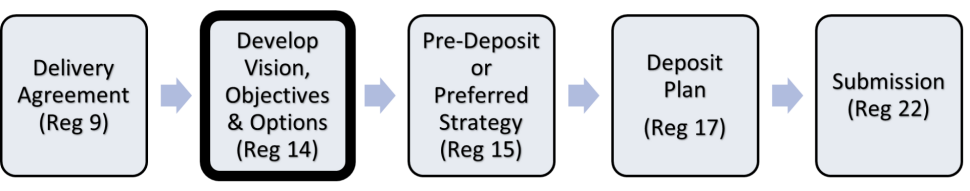 Flow diagram showing stages of Local Development Plan preparation