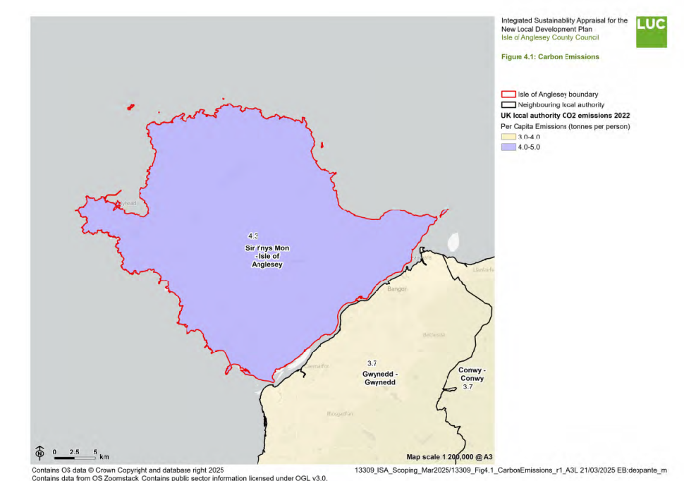 Isle of Anglesey Carbon Emissions Map