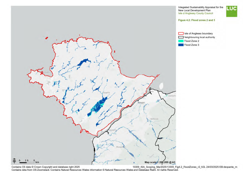 Isle of Anglesey Flood Zones 2 and 3 Map