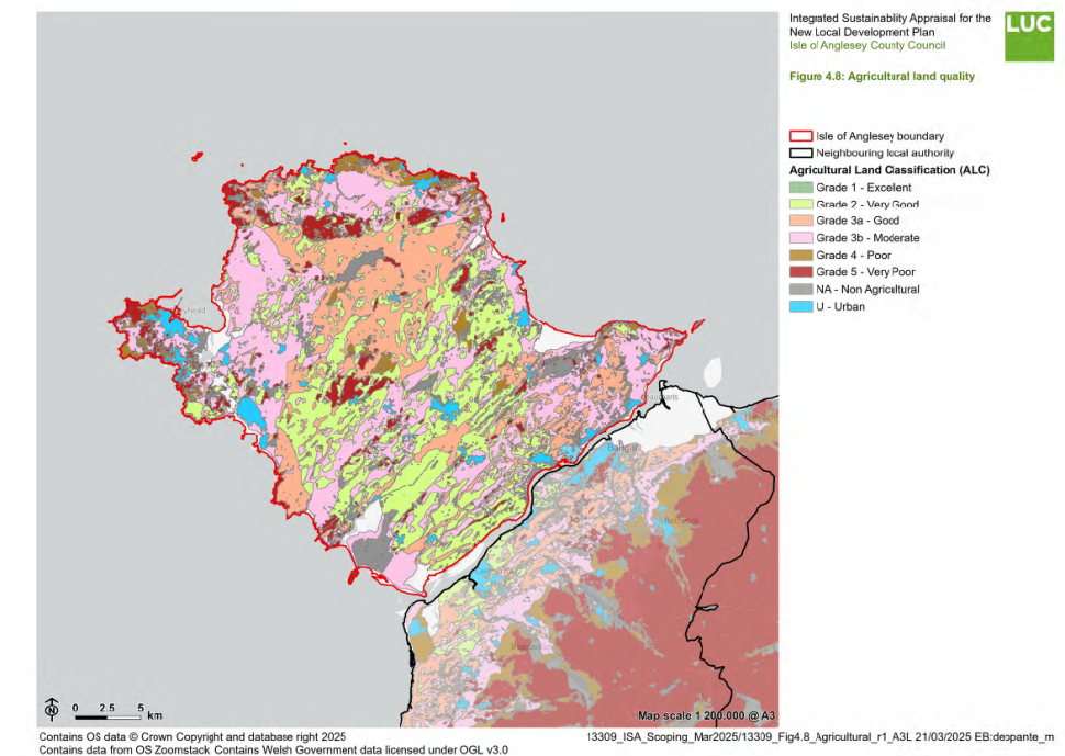 Isle of Anglesey Agricultural Land Quality Map